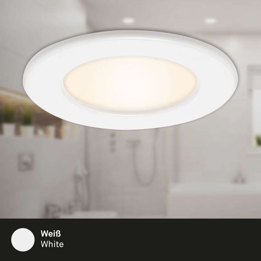 LED-Einbauleuchte 'Thin' weiß 450 lm, 3er-Set, IP 44