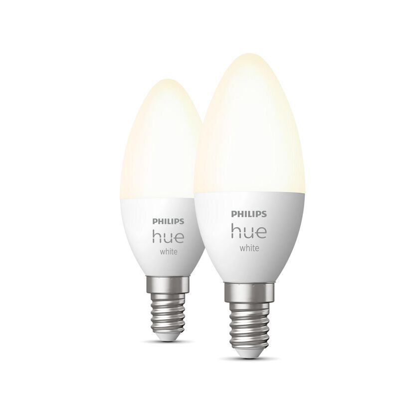 Zwei Philips Hue White E14 Kerzenlampen