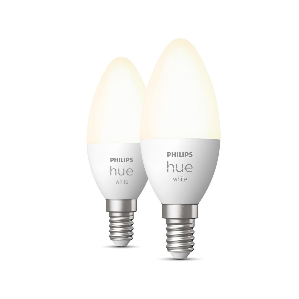 Zwei Philips Hue White LED-Kerzenlampen