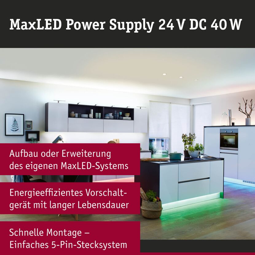 Power Supply 'MaxLED' Transformator weiß 230/24 V 40 W