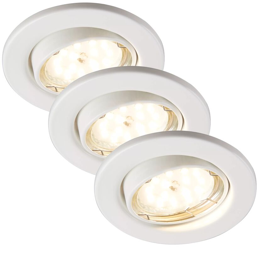 LED-Einbauleuchtenset dimmbar 5 W 350 lm warmweiß Ø 8,6 cm 3 Stück