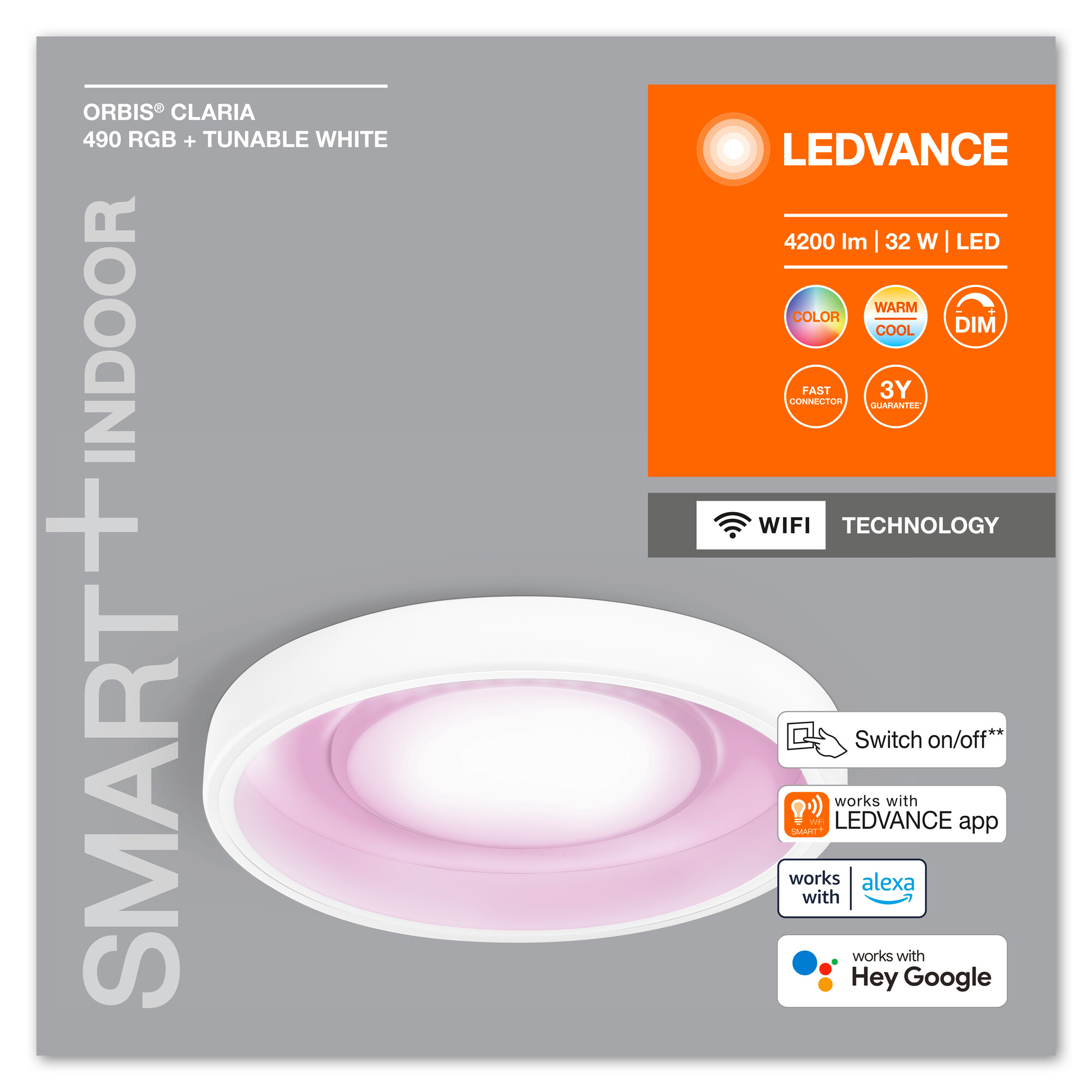LED-Deckenleuchte 'Smart Claria' weiß Ø 49 cm 3150 lm + product picture