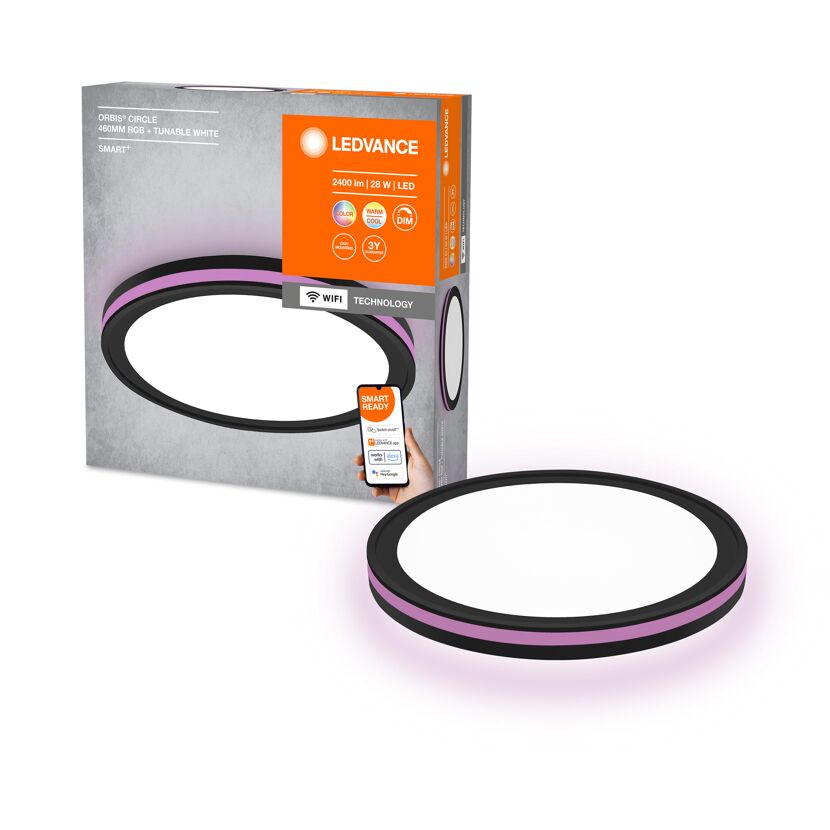 LED-Deckenleuchte 'Smart Circle' schwarz Ø 46 cm 2400 lm