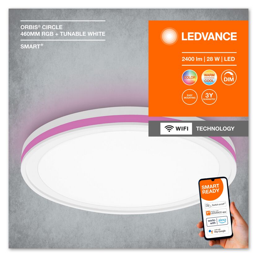 LED-Deckenleuchte 'Smart Circle' weiß Ø 46 cm 2400 lm