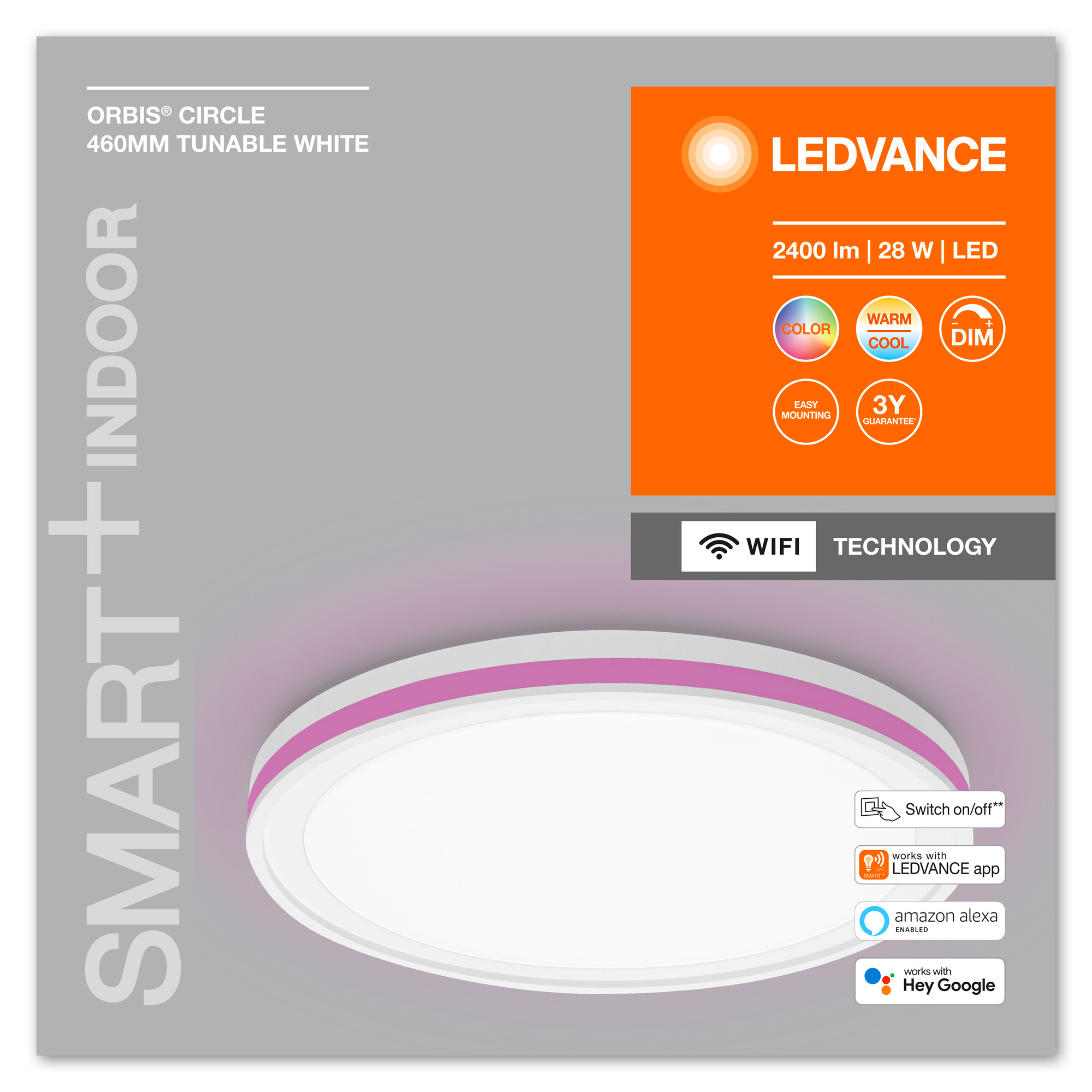 LED-Deckenleuchte 'Smart Circle' weiß Ø 46 cm 2400 lm + product picture