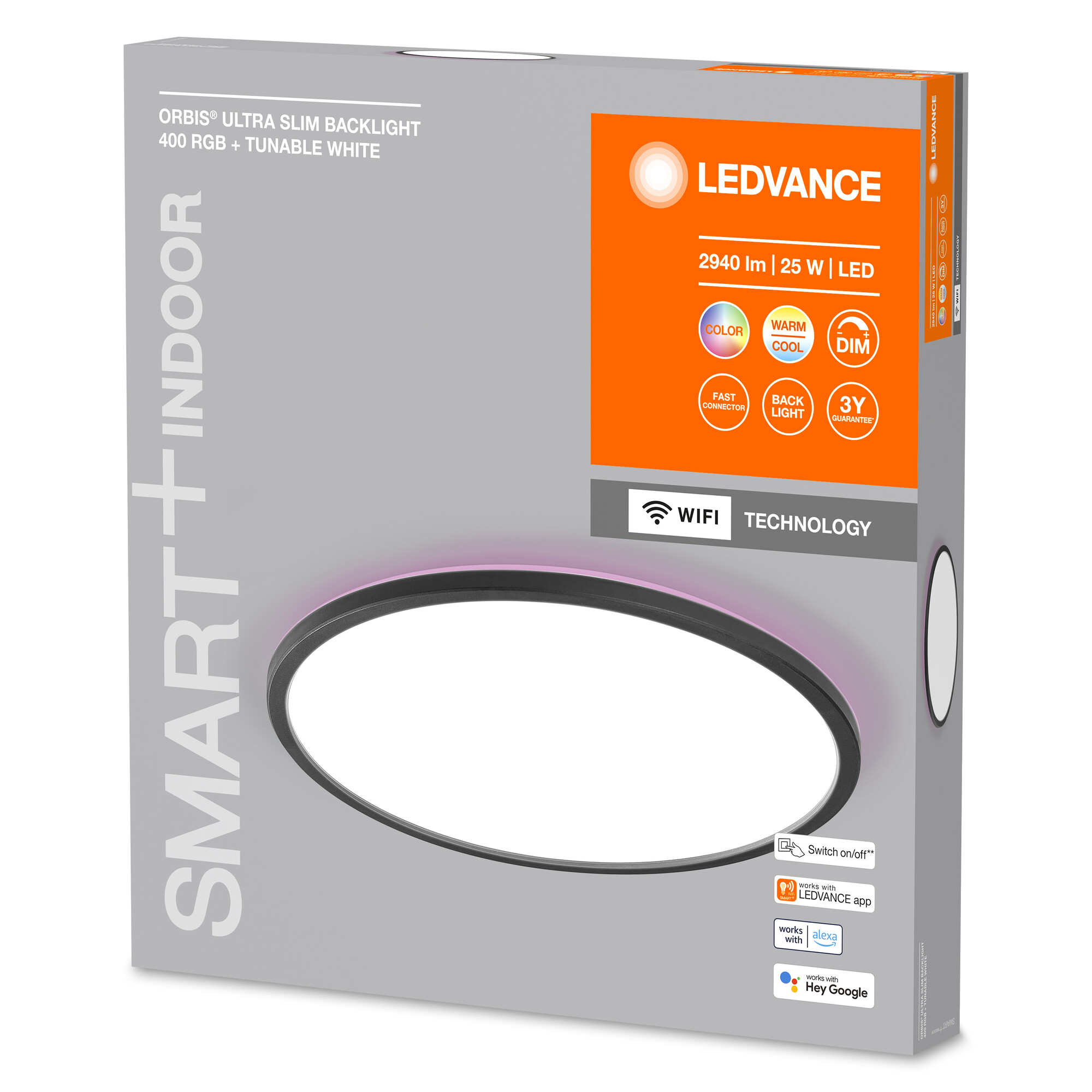 LED-Deckenleuchte 'Smart Slim' schwarz Ø 40 cm 1870 lm + product picture