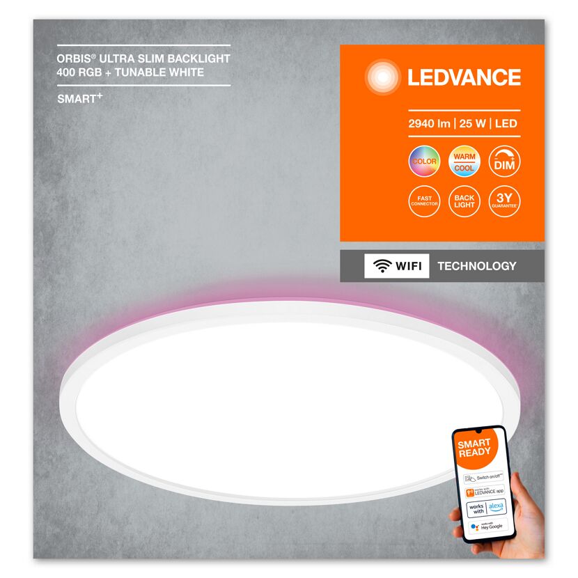 LED-Deckenleuchte 'Smart Slim' weiß Ø 40 cm 2000 lm
