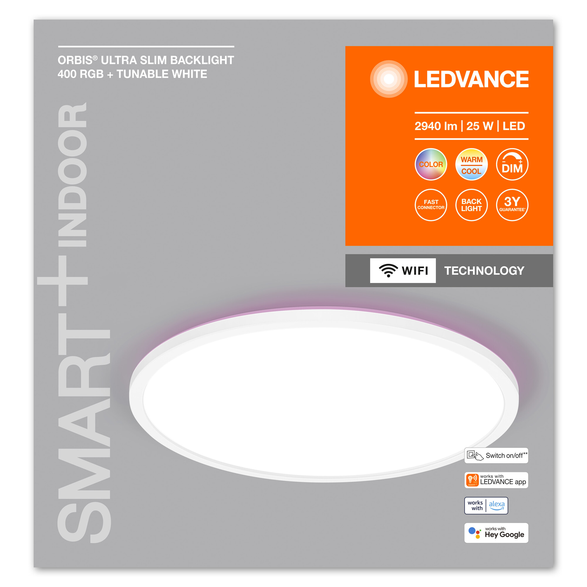 LED-Deckenleuchte 'Smart Slim' weiß Ø 40 cm 2000 lm + product picture