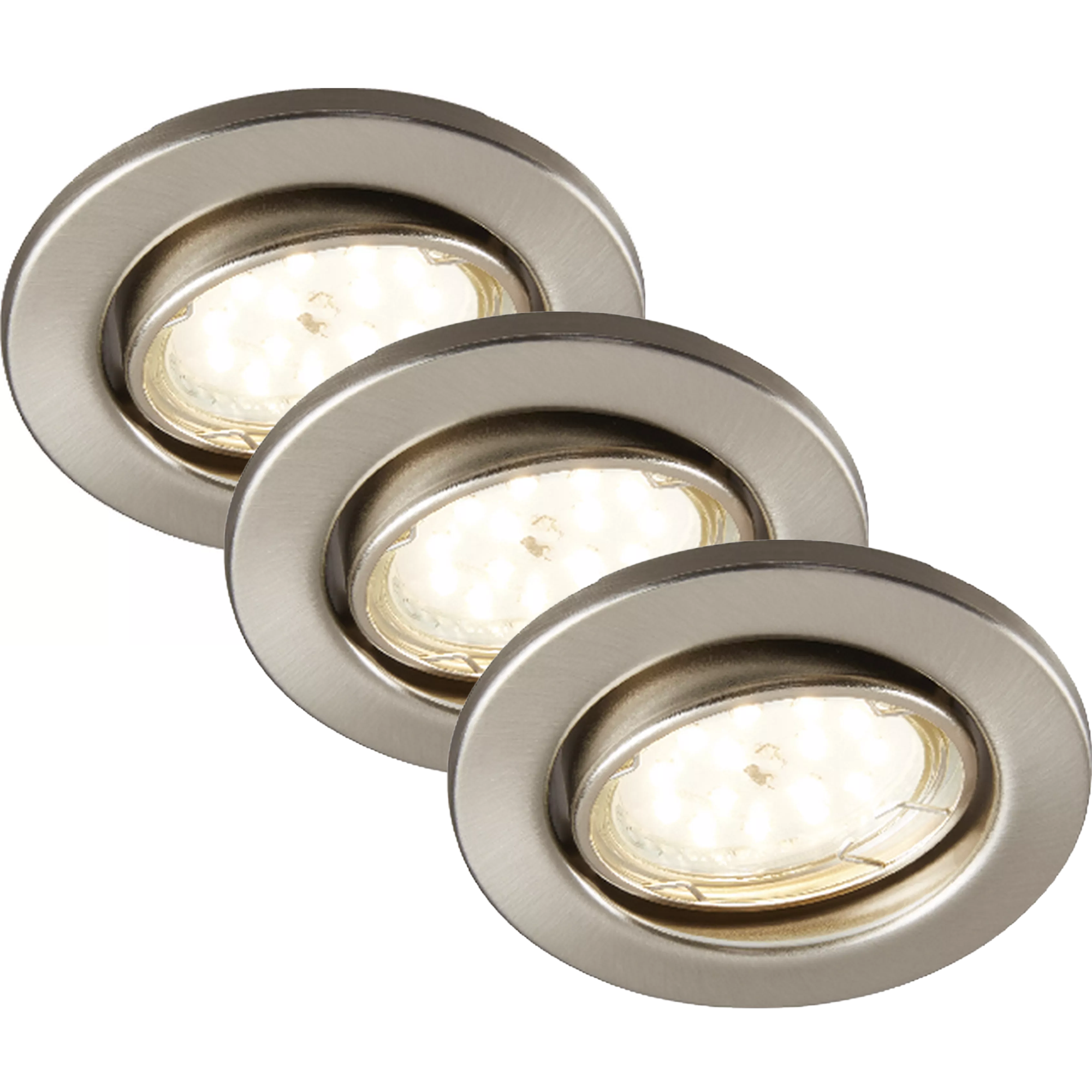 LED-Einbauleuchtenset 5 W 350 lm warmweiß Ø 8,6 cm 3 Stück