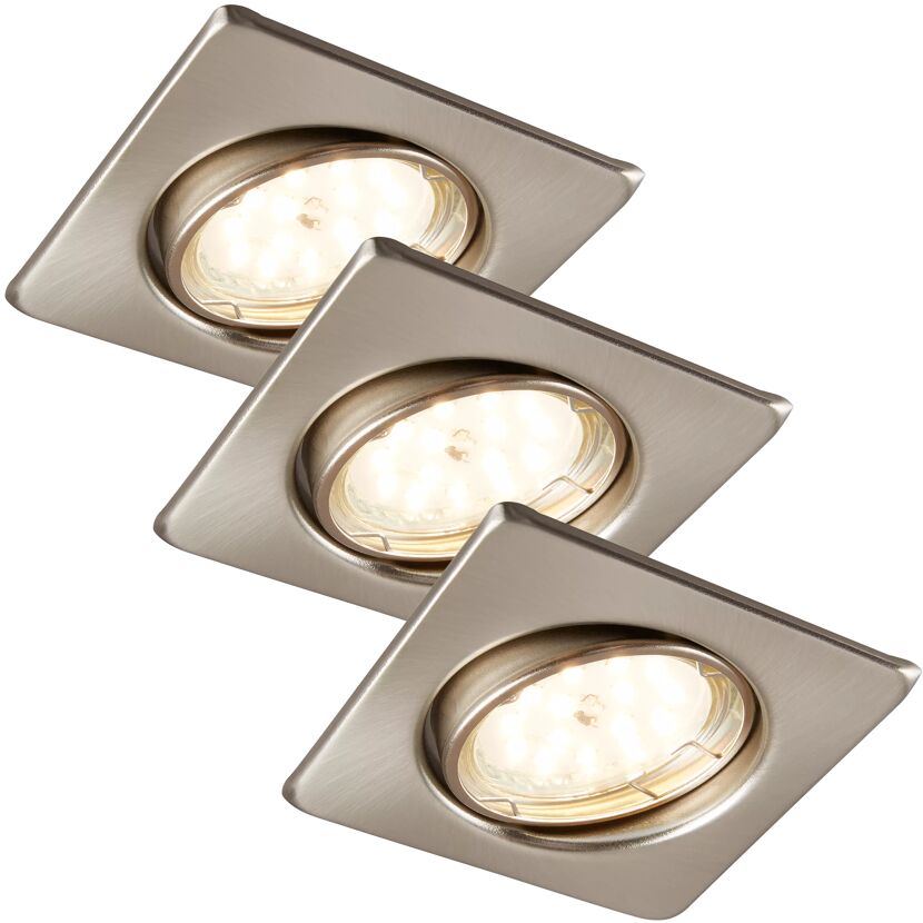 LED-Einbauleuchtenset dimmbar 5 W 350 lm warmweiß 8,3 x 8,3 cm 3 Stück