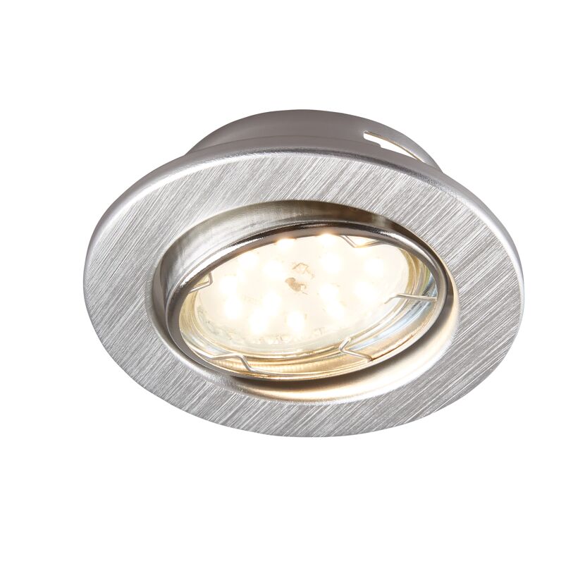 LED-Einbauleuchten-Set aluminiumfarben GU10 Ø 8,6 cm 3 Stück