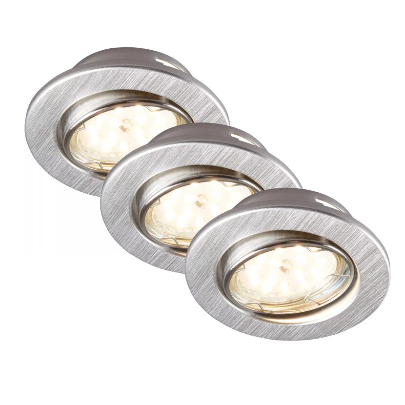 LED-Einbauleuchtenset dimmbar 5 W Ø 8,6 cm 3 Stück