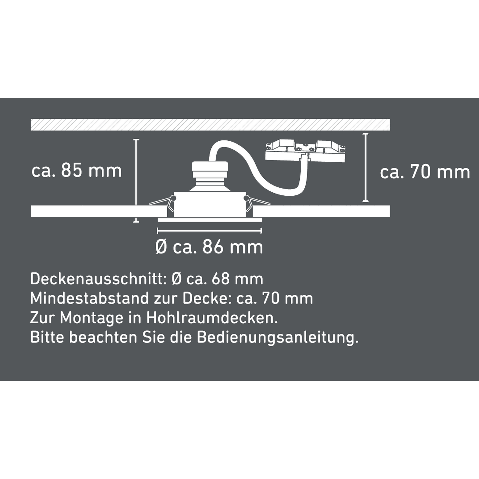 LED-Einbauleuchten-Set aluminiumfarben GU10 Ø 8,6 cm 3 Stück