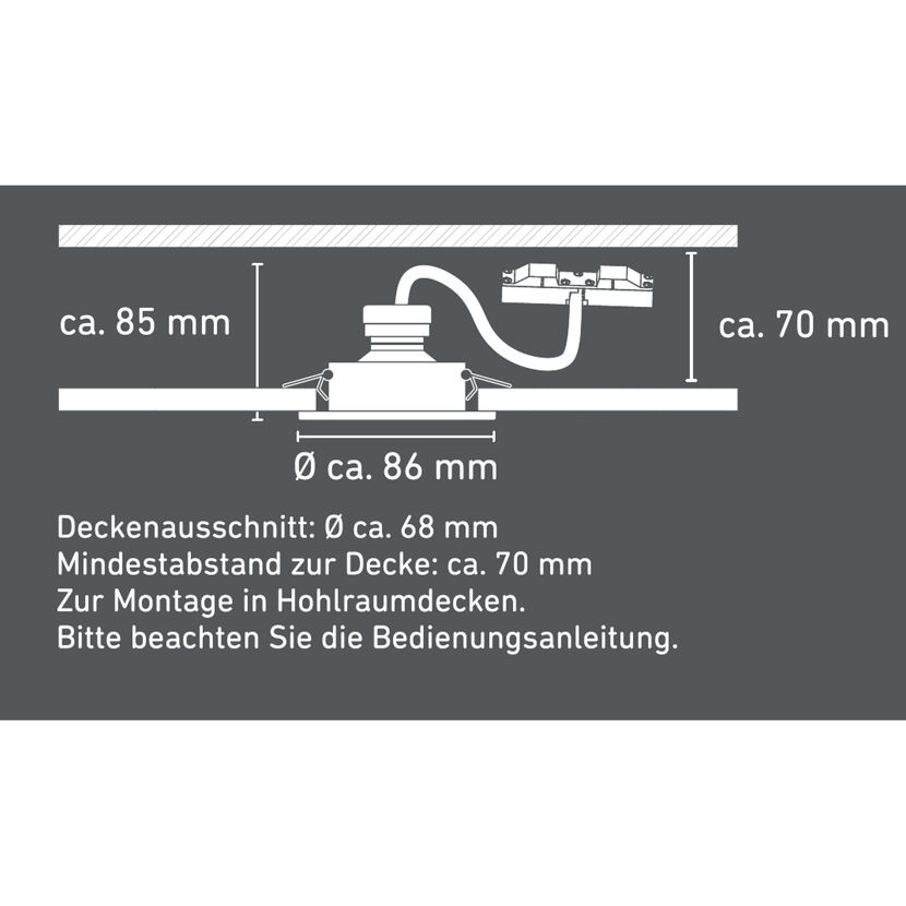 LED-Einbauleuchten-Set aluminiumfarben GU10 Ø 8,6 cm 3 Stück
