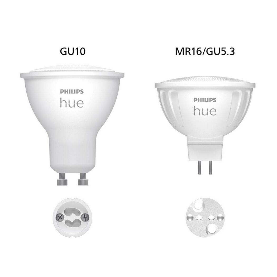 Philips Hue LED-Leuchtmittel GU10 und GU5.3 mit Sockeln