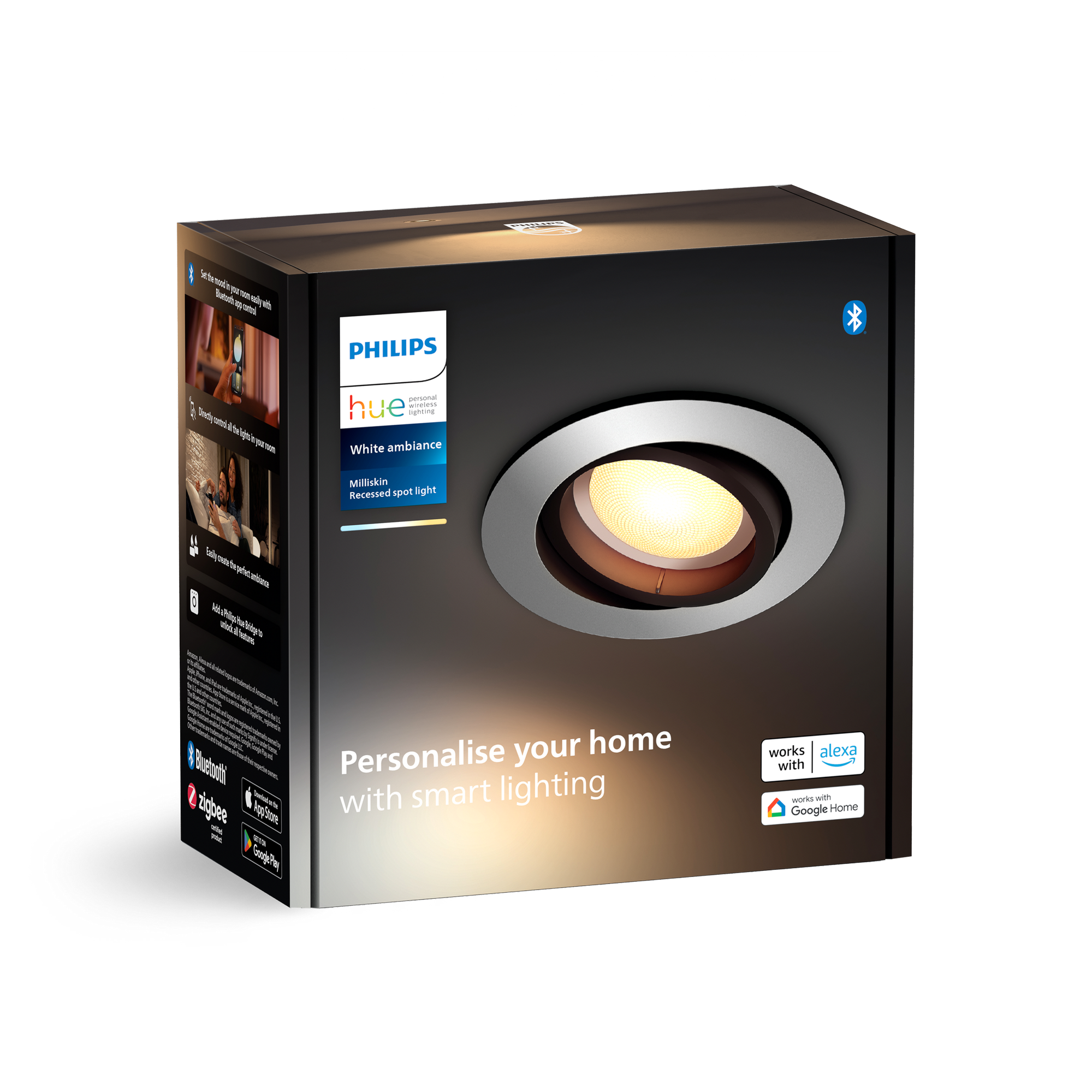 LED-Einbauspot 'Hue Milliskin' Aluminium rund 4,2 W