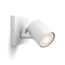 Weißer LED-Spot 'Hue Runner', warmweiß leuchtend.