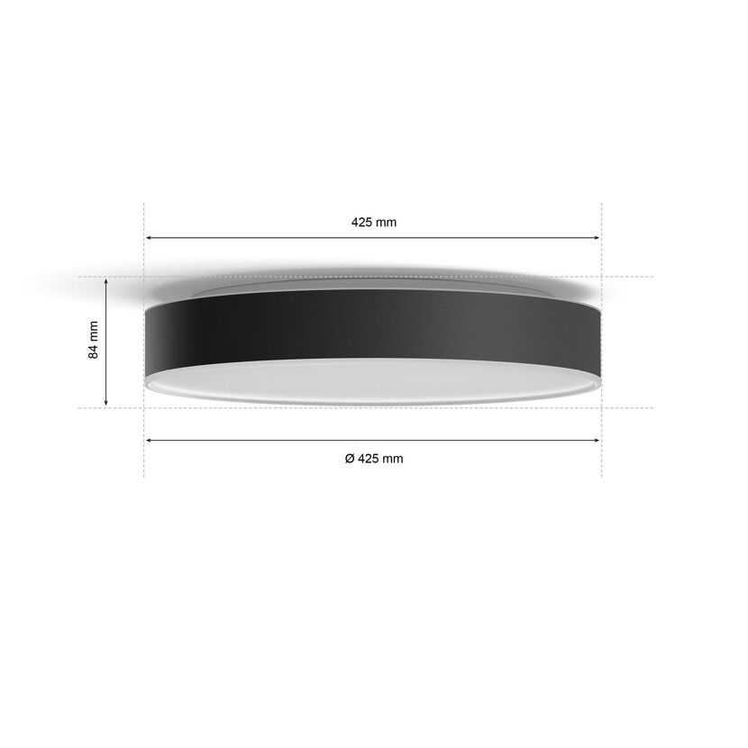 Deckenleuchte 'Hue Enrave' schwarz Ø 42,5 x 8,4 cm
