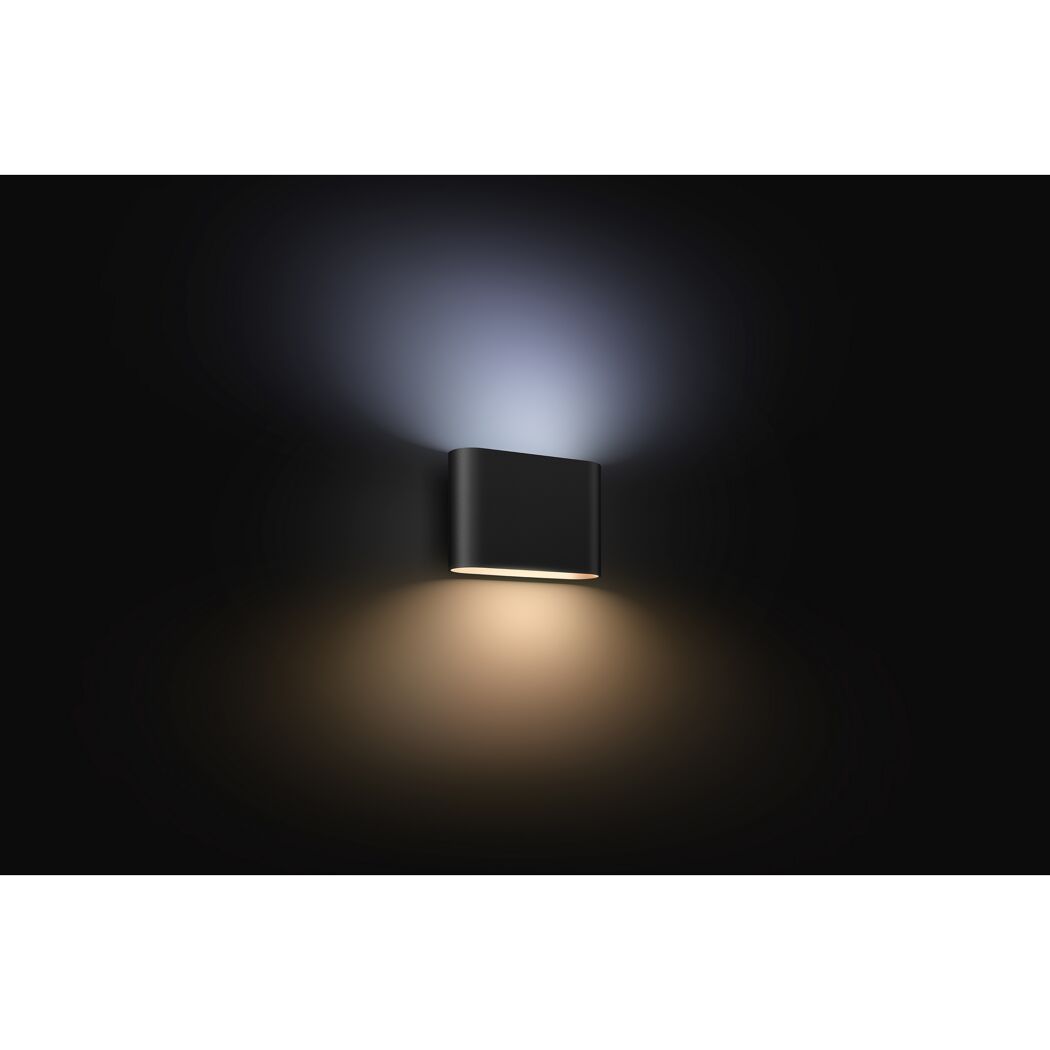 Wandleuchte 'Hue Dymera' schwarz mit Up-Down Lichteffekt.