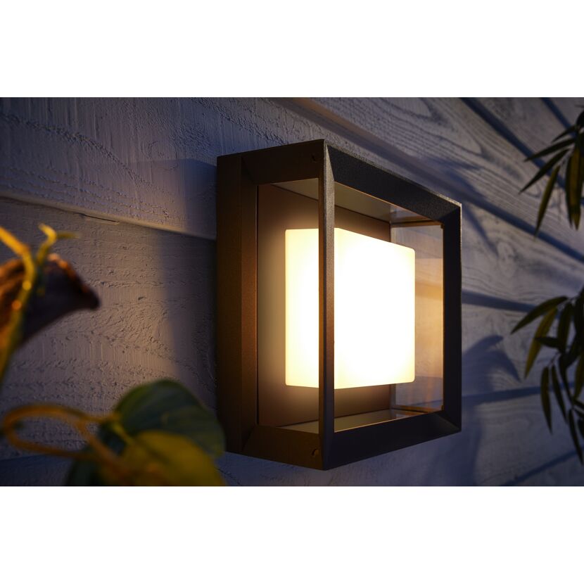 Wandleuchte 'Hue Econic' schwarz 26 x 26 cm