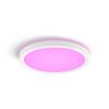 Runde Deckenlampe mit pinkem Licht