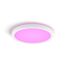 Runde Deckenlampe mit pinkem Licht