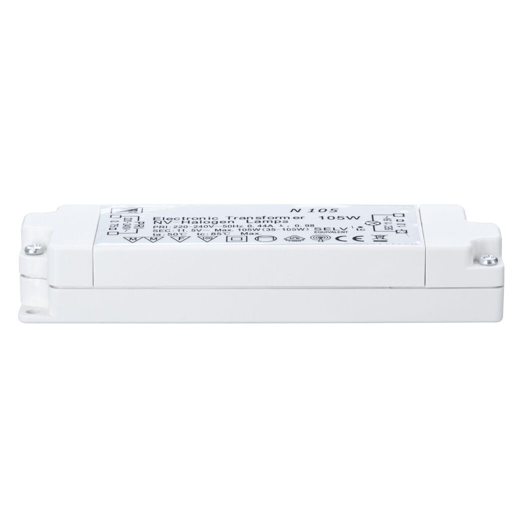 Weißer Elektroniktrafo 105W