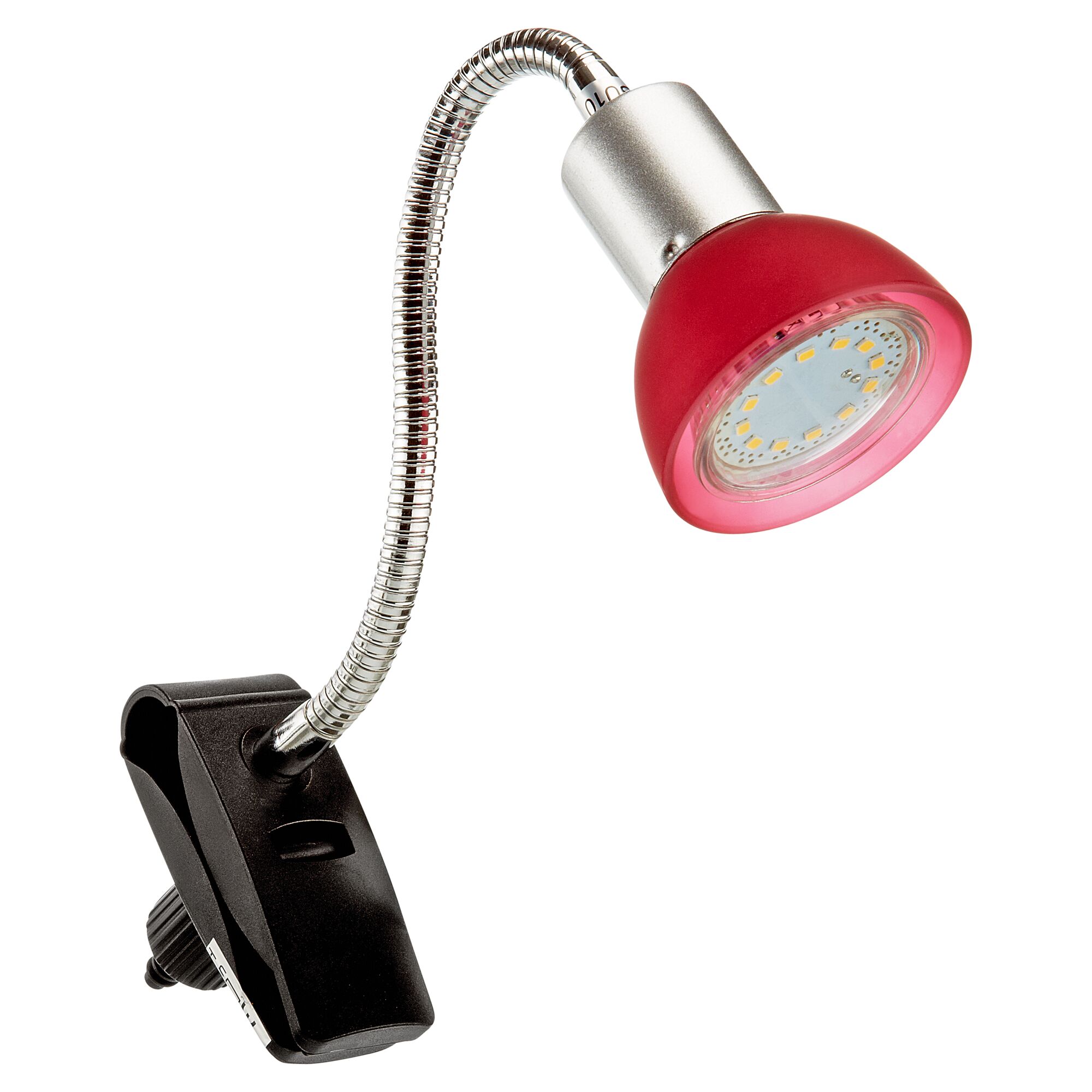 Rote LED-Klemmleuchte Ledo