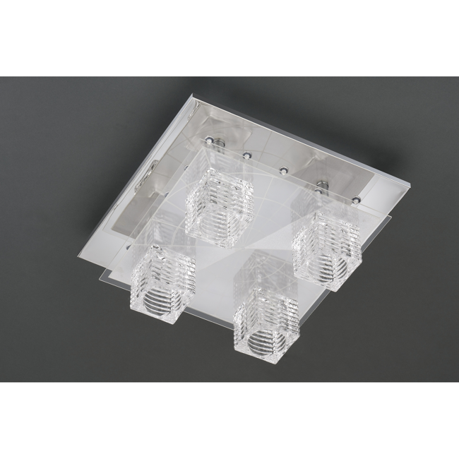 Bild von 3D-Deckenleuchte 31 x 31 x 15,8 cm 4 Strahler mit Fernbedienung