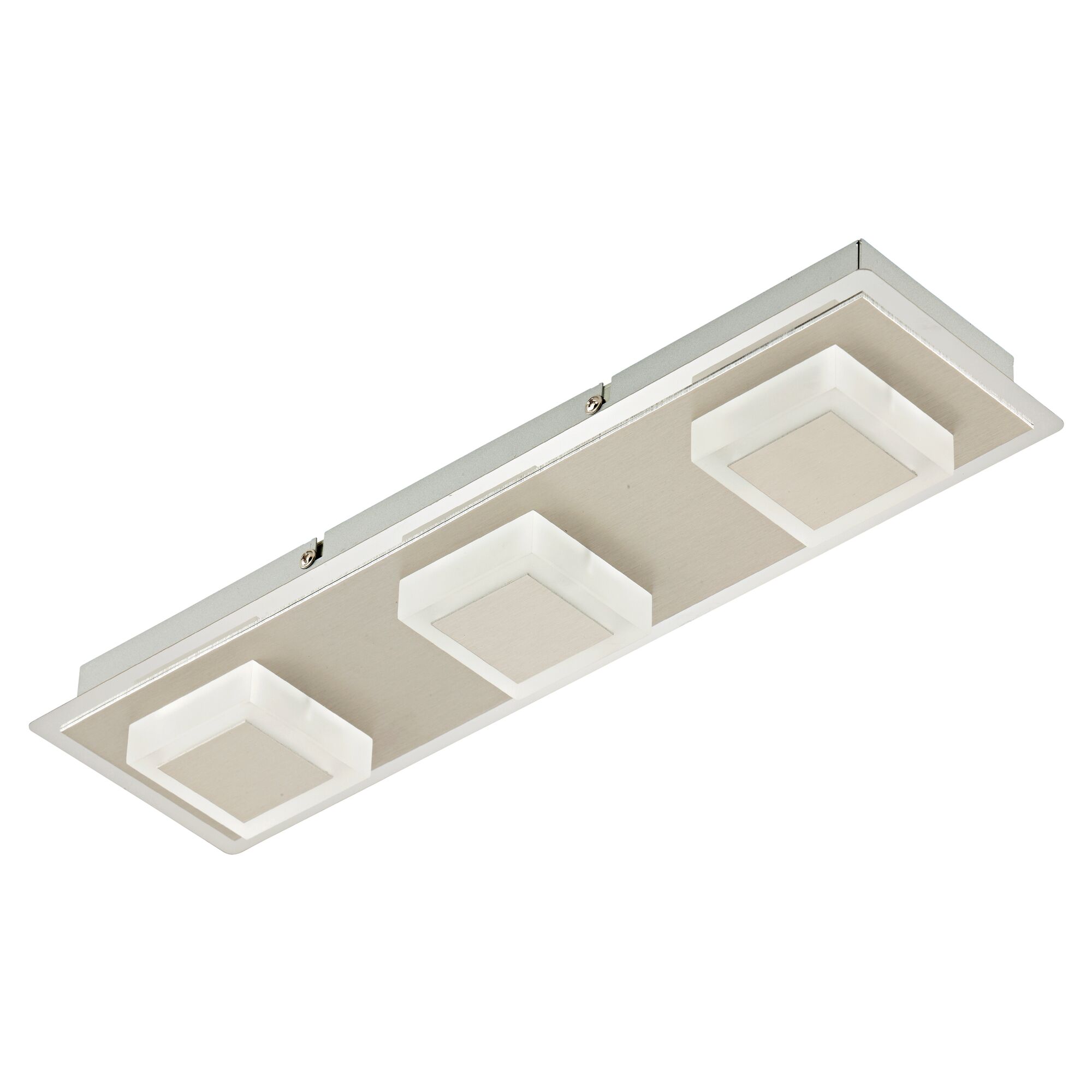 LED-Deckenleuchte Metallo 3flg., Alu/Chrom