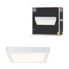 Weißes LED-Panel 'Lunar' warmweiß und Verpackung