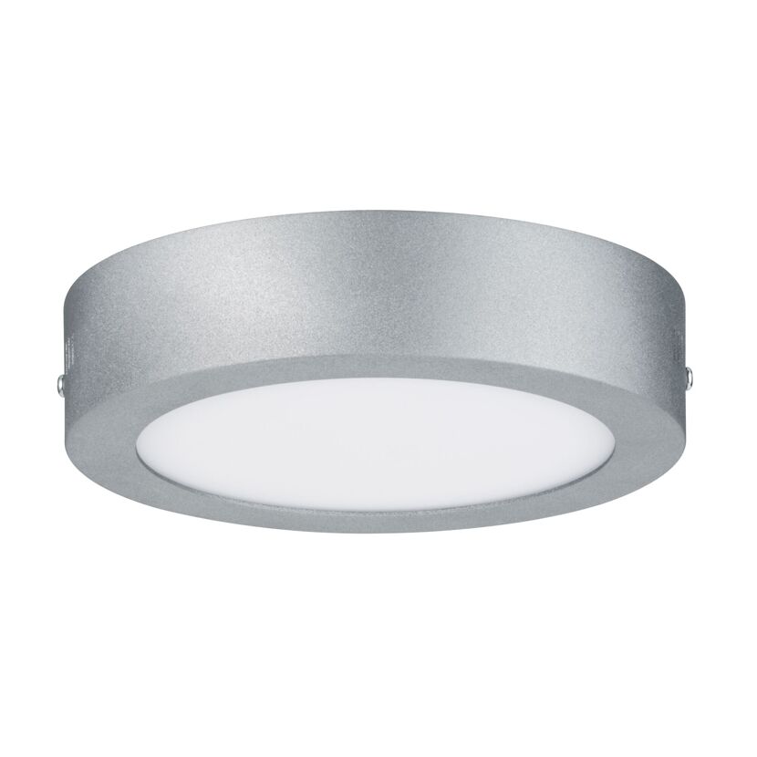 Rundes, silbernes LED-Panel Lunar, warmweiß.