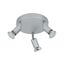 Silberfarbener LED-Strahler mit drei Spots