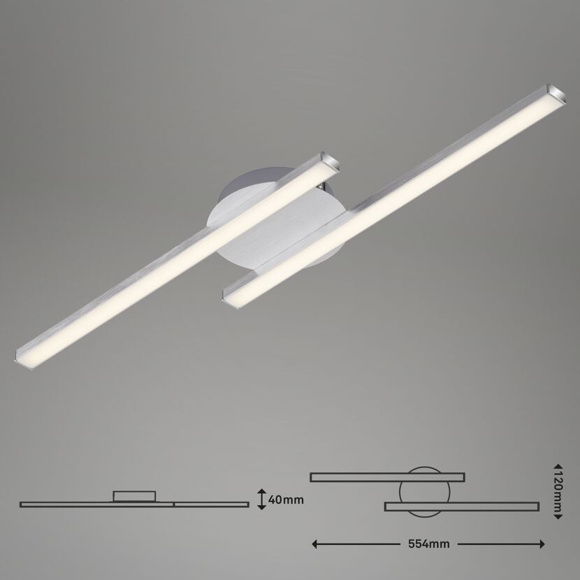LED-Deckenleuchte 'Go' 480 lm 2-flammig, silbern