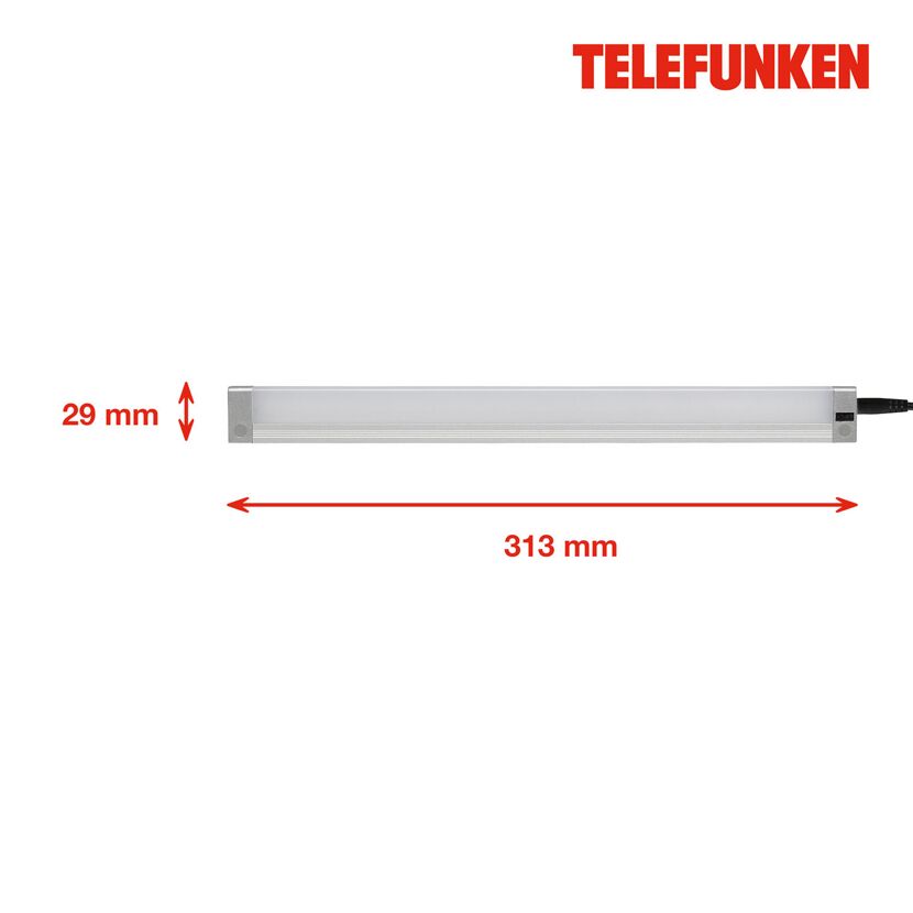 LED-Unterbauleuchte 4 W 400 lm 31,3 cm, silbern