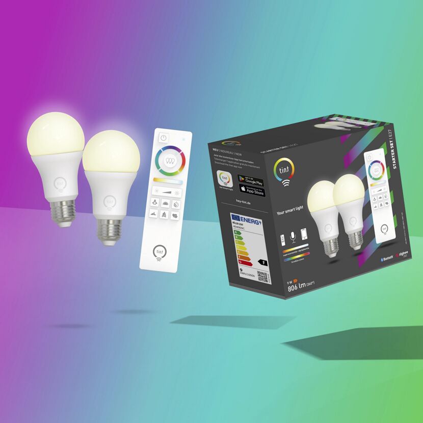 LED-Leuchtmittelset 'tint' dimmbar Standardform E27 9,5 W 806 lm RGB - tunable white 2 Stück