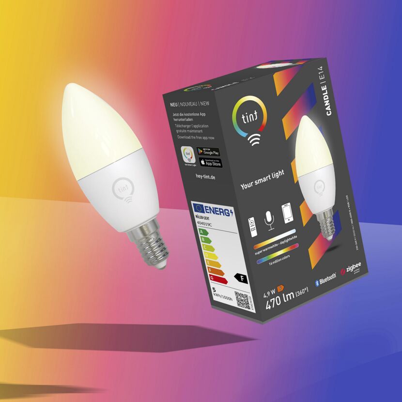 LED-Leuchtmittel 'tint' dimmbar Kerze E14 6 W 470 lm RGB - tunable white