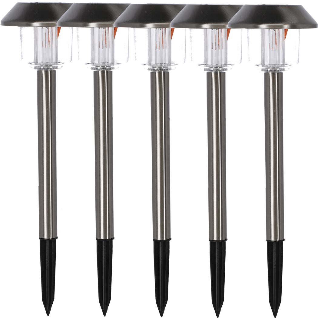 Solar-Spießlampenset neutralweiß IP 44 Ø 12,8 x 40,2 cm 5 Stück