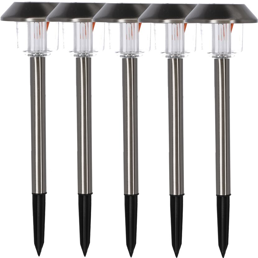 Solar-Spießlampenset neutralweiß IP 44 Ø 12,8 x 40,2 cm 5 Stück