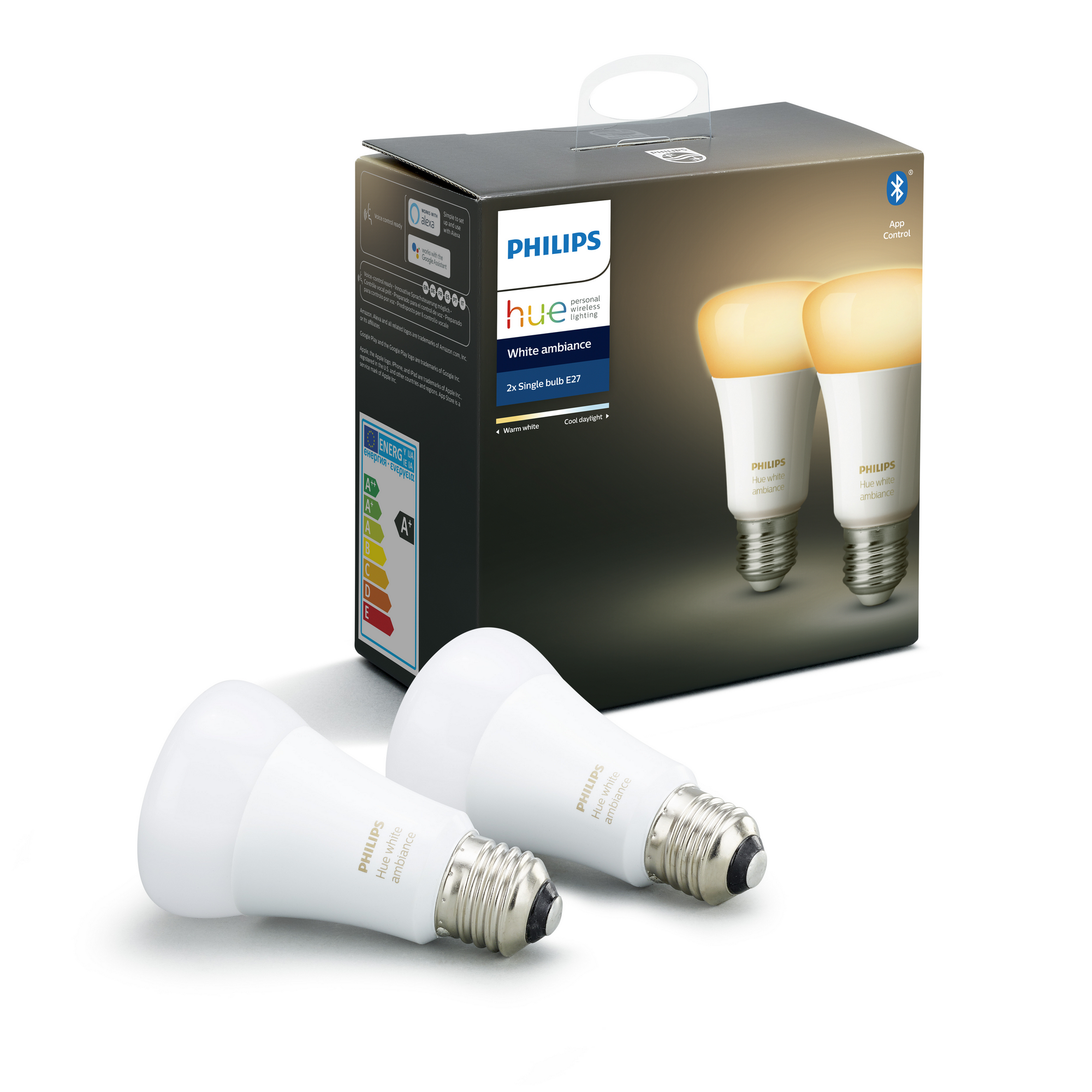 Philips LED Lampe 'Hue' White Ambiance E27 Doppelpack 9,5W ǀ Philips LED Lampe Hue White GU10 400 lm 2er Pack ǀ toom Baumarkt
