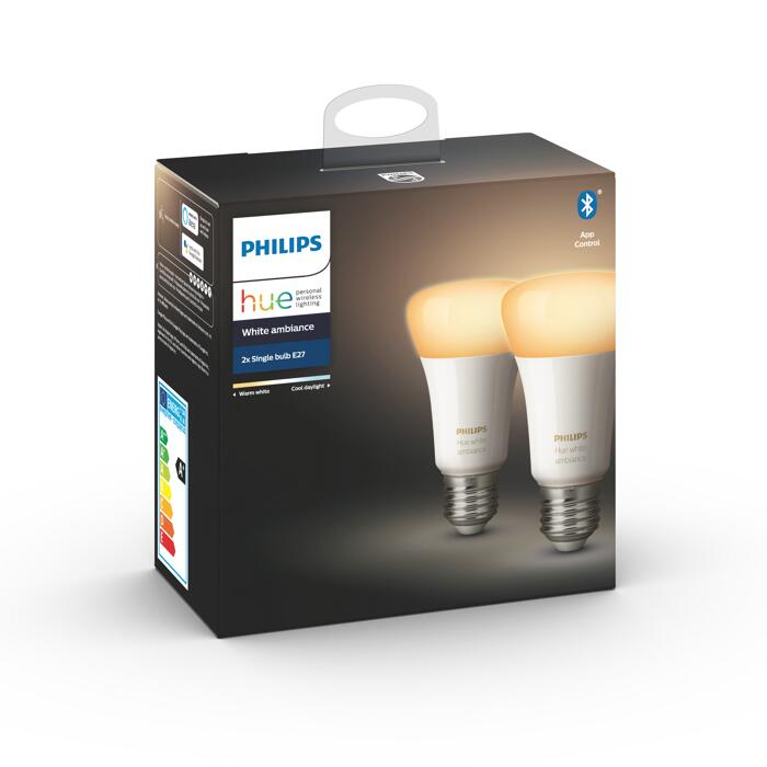 Philips Hue LEDLampe 'Hue White Ambiance' E27 9,5 W Doppelpack