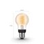 Philips Hue White dimmbar LED-Leuchtmittel Tropfen gold mit Maßen.