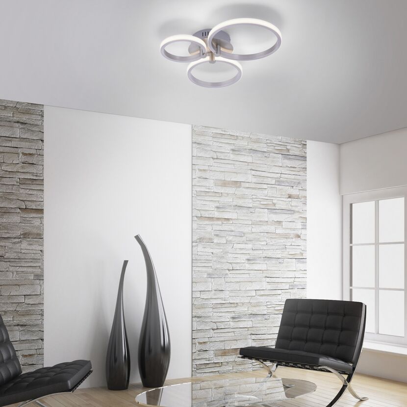 Deckenleuchte Johanna mit drei LED-Ringen