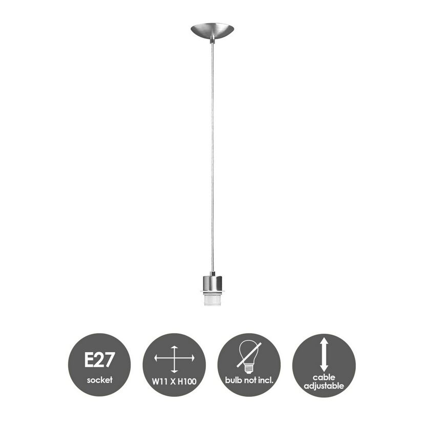 Pendelleuchte Basic Stahl matt E27