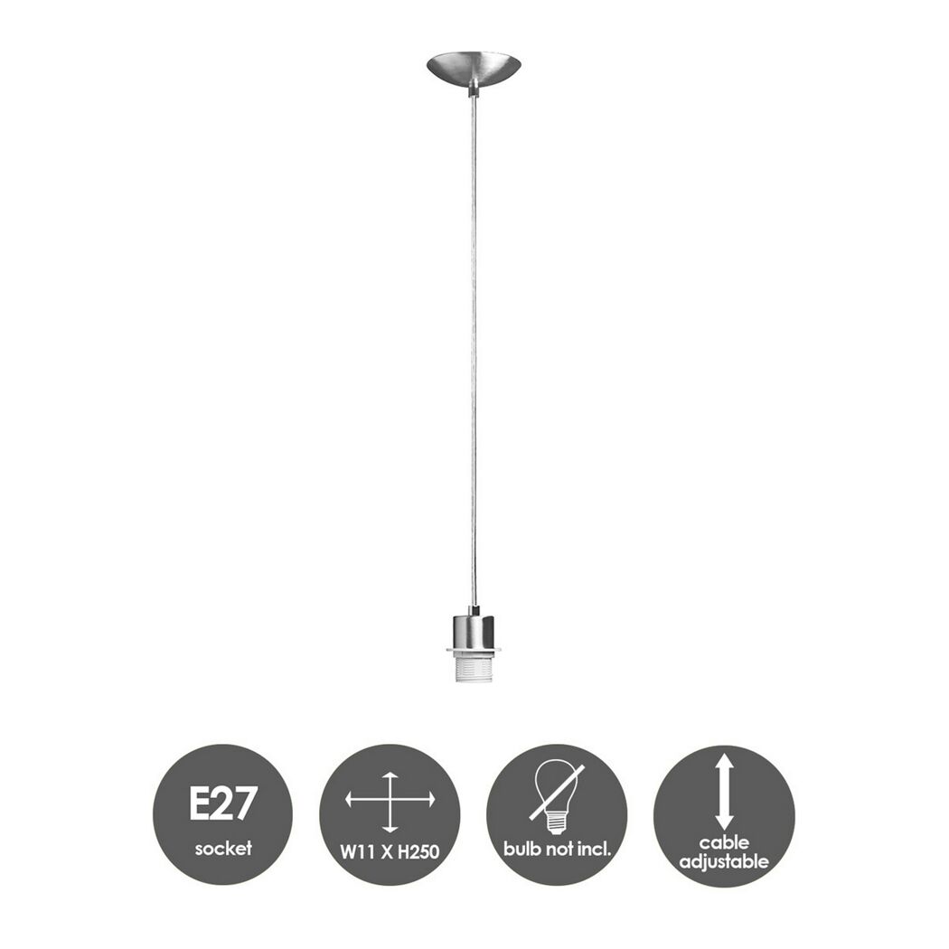 Pendelleuchte Basic XL Stahl matt E27