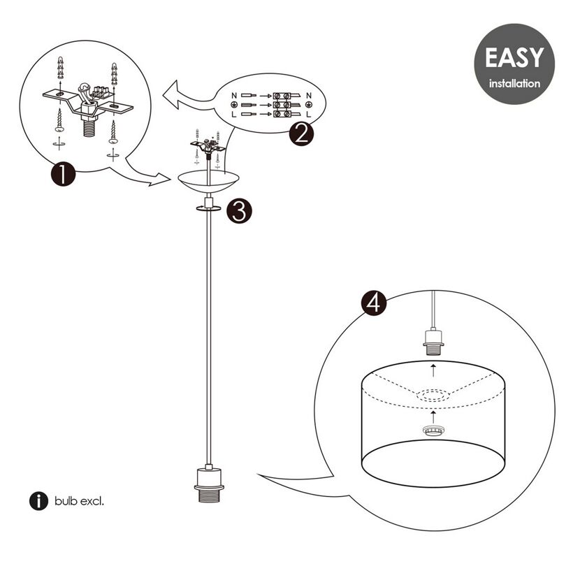 Montageanleitung Pendelleuchte Basic XL