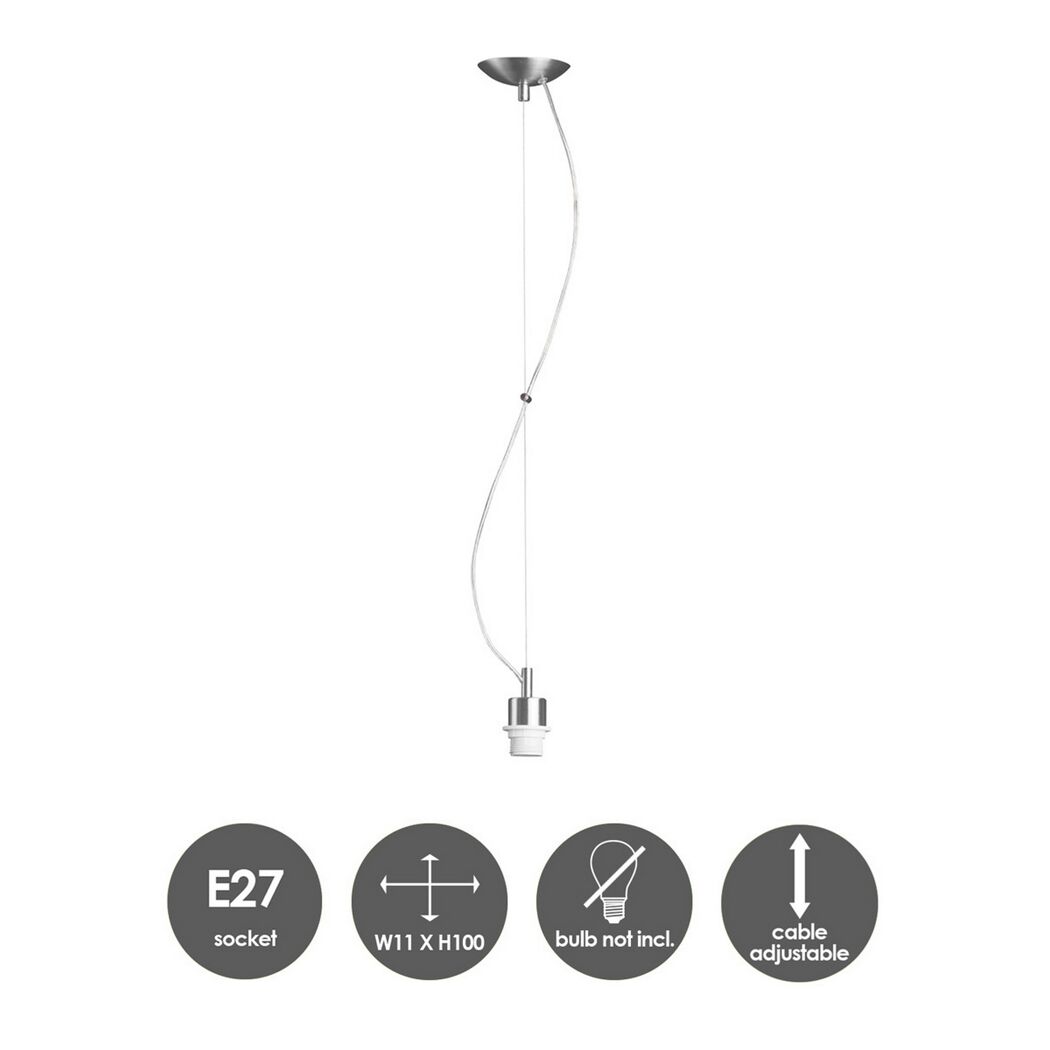 Pendelleuchte Basic Deluxe Stahl matt E27