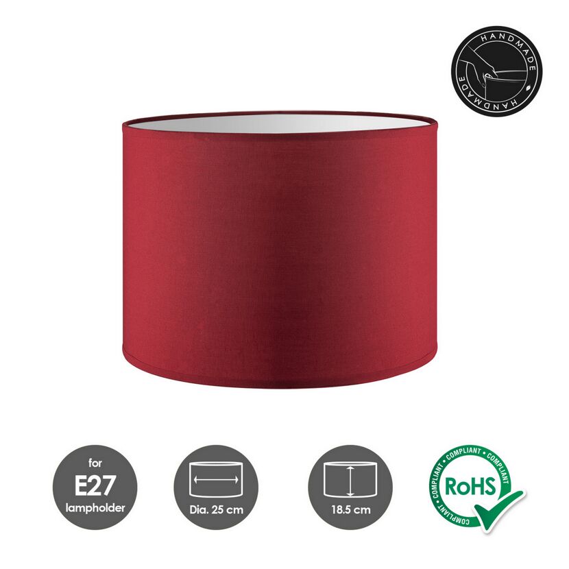 Roter Lampenschirm, Durchmesser 25 cm, Höhe 18,5 cm