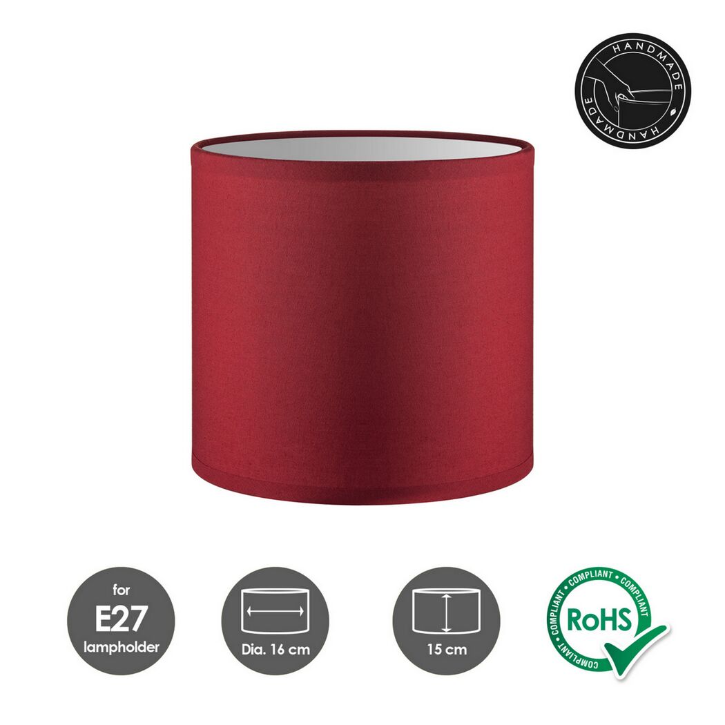 Roter Lampenschirm, Durchmesser 16 cm, Höhe 15 cm