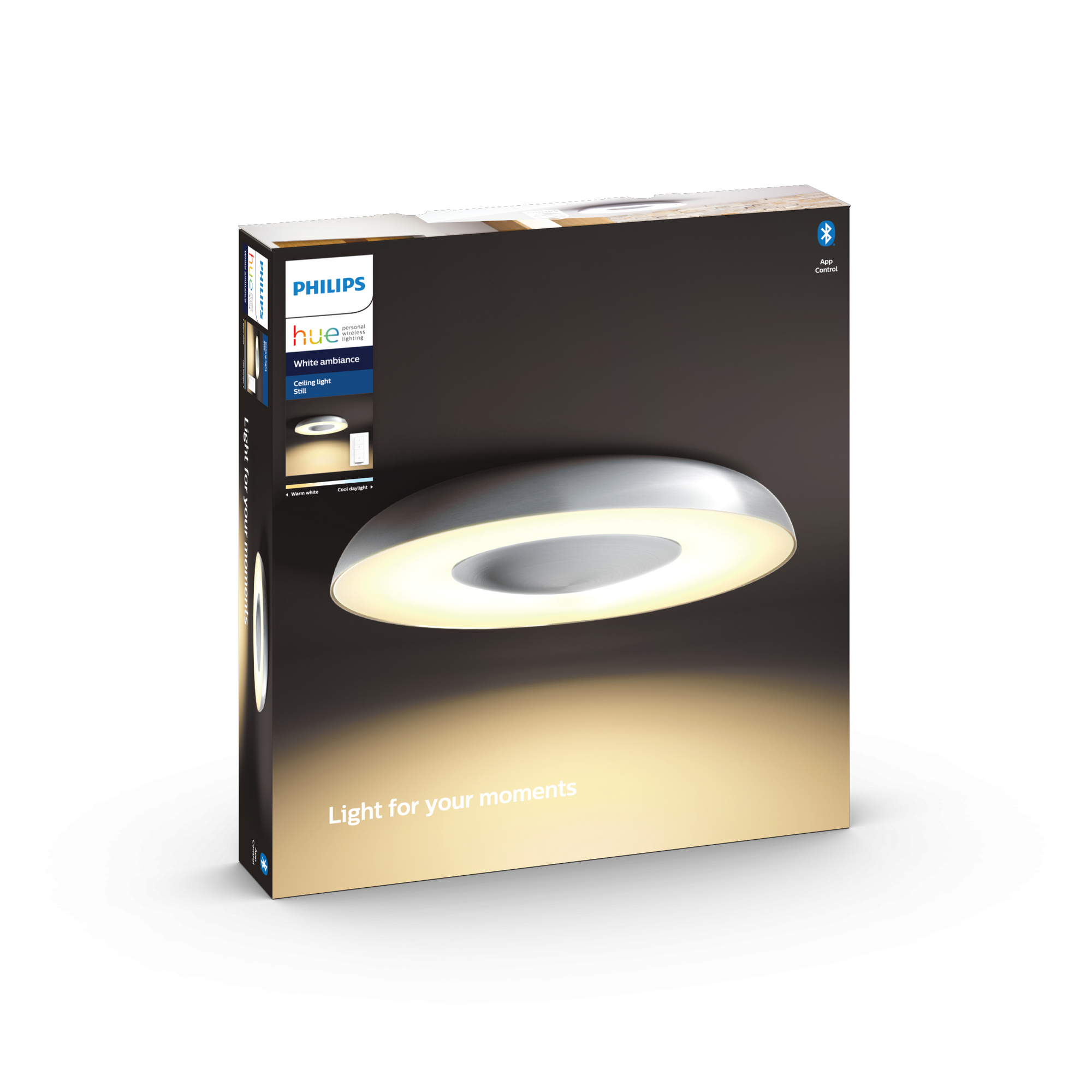 Philips Hue LED-Deckenleuchte 'Hue White Ambiance Still' silber 2400 lm inkl. Dimmschalter
